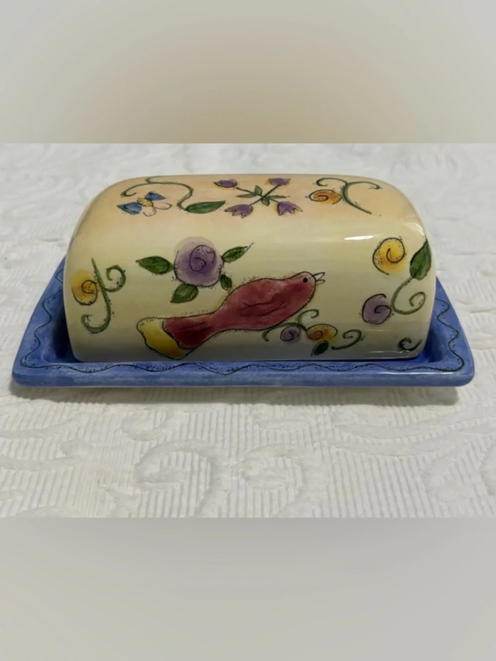 Covered Butter Dish & Salt & Pepper Shakers - “Birds and the Bees” By Sango